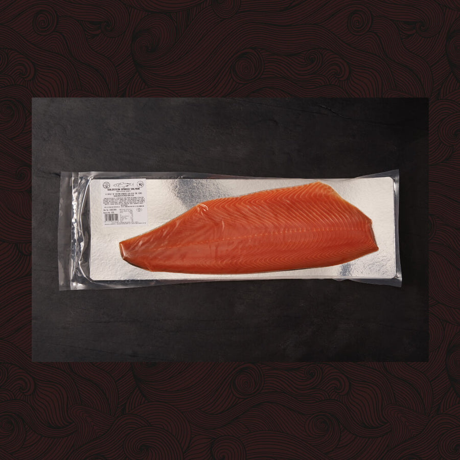 Large Un-Sliced Side of Goldstein Smoked Salmon (approx 1.3-1.5kg) - Oily - KOSHER FOR PASSOVER