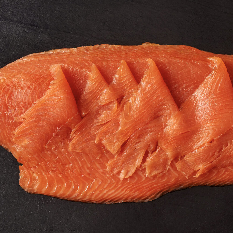 Whole Sliced Side of Goldstein Smoked Salmon (approx 1kg)