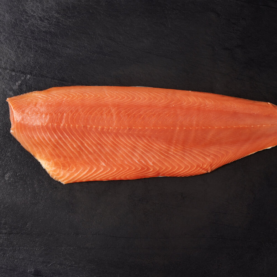 Large Un-Sliced Side of Goldstein Smoked Salmon (approx 1.3-1.5kg) - Oily